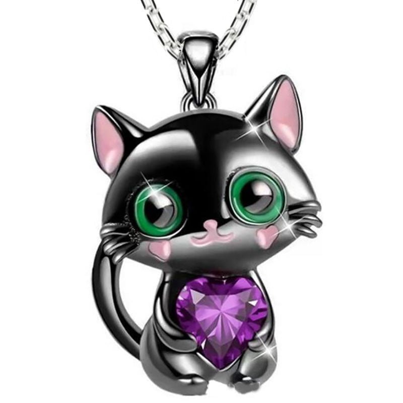 Cute Black Cat Necklace