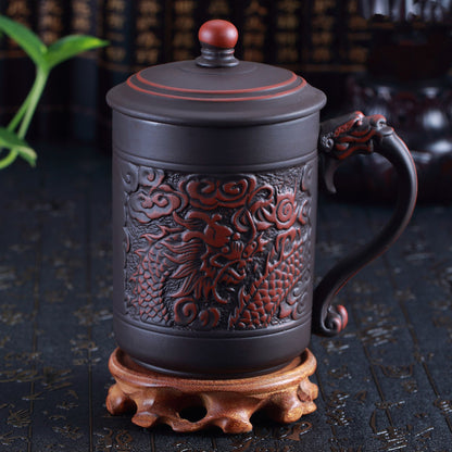 Chinese Style Dragon And Phoenix Tea Cup - Absolutely Beautiful!