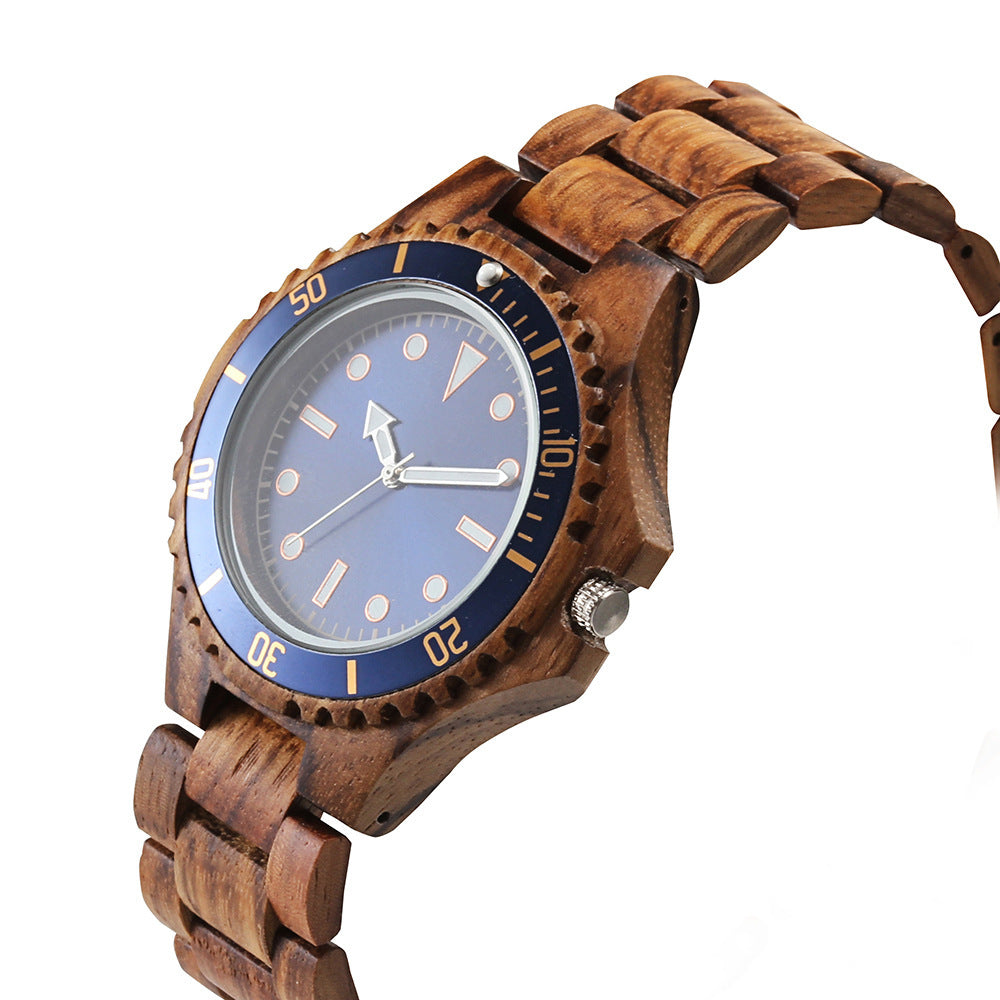 Ornate Solid Wood Watch