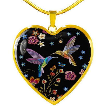 Two Loving Humming Birds - Pendant Necklace