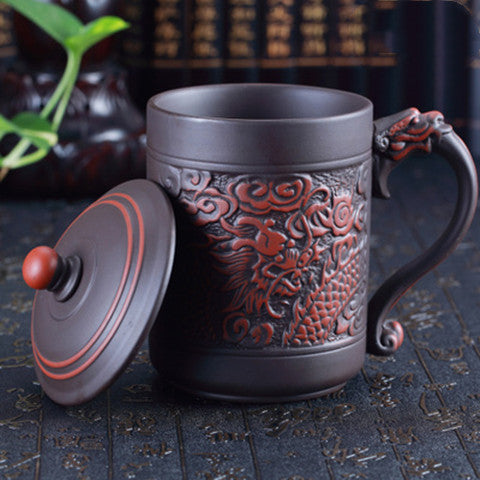 Cană de ceai Dragon și Phoenix în stil chinezesc - Absolut Frumoasă!
