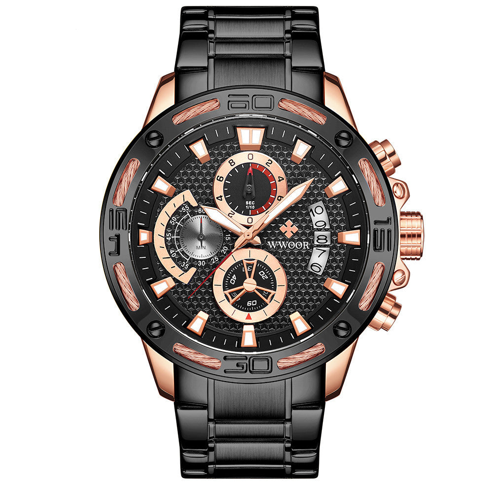 Steel Waterproof Watch with Chronograph - Luxury on a Budget!