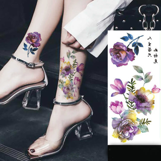 Temporary Flower Design Tattoos