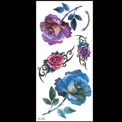 Temporary Flower Design Tattoos