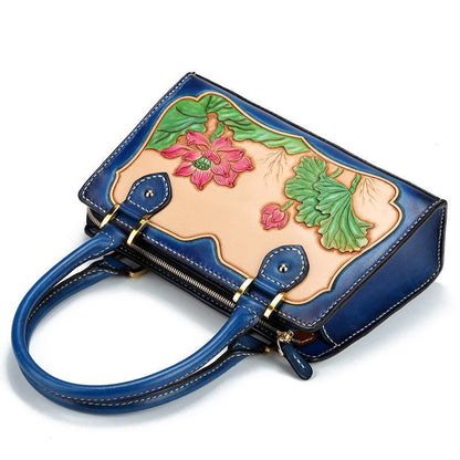 Gorgeous Luxury Cowhide Hand Bag - Jaw Dropping Floral Design!