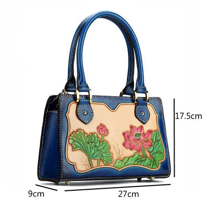 Gorgeous Luxury Cowhide Hand Bag - Jaw Dropping Floral Design!