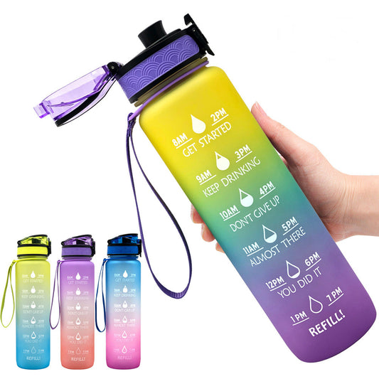 1L Motivational Water Bottle with Time Markers