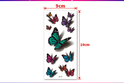 Bellissimi adesivi per tatuaggi impermeabili: farfalle, fiori e altro ancora!