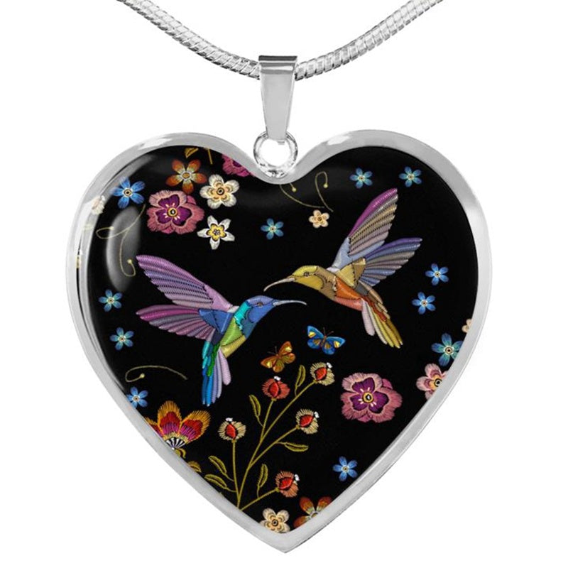 Two Loving Humming Birds - Pendant Necklace