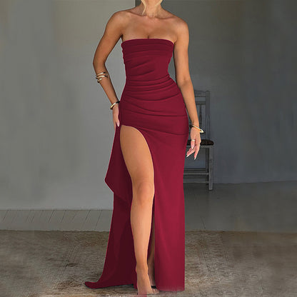 Elegant Strapless Split Long Dress - The Perfect Party or Event Dress!