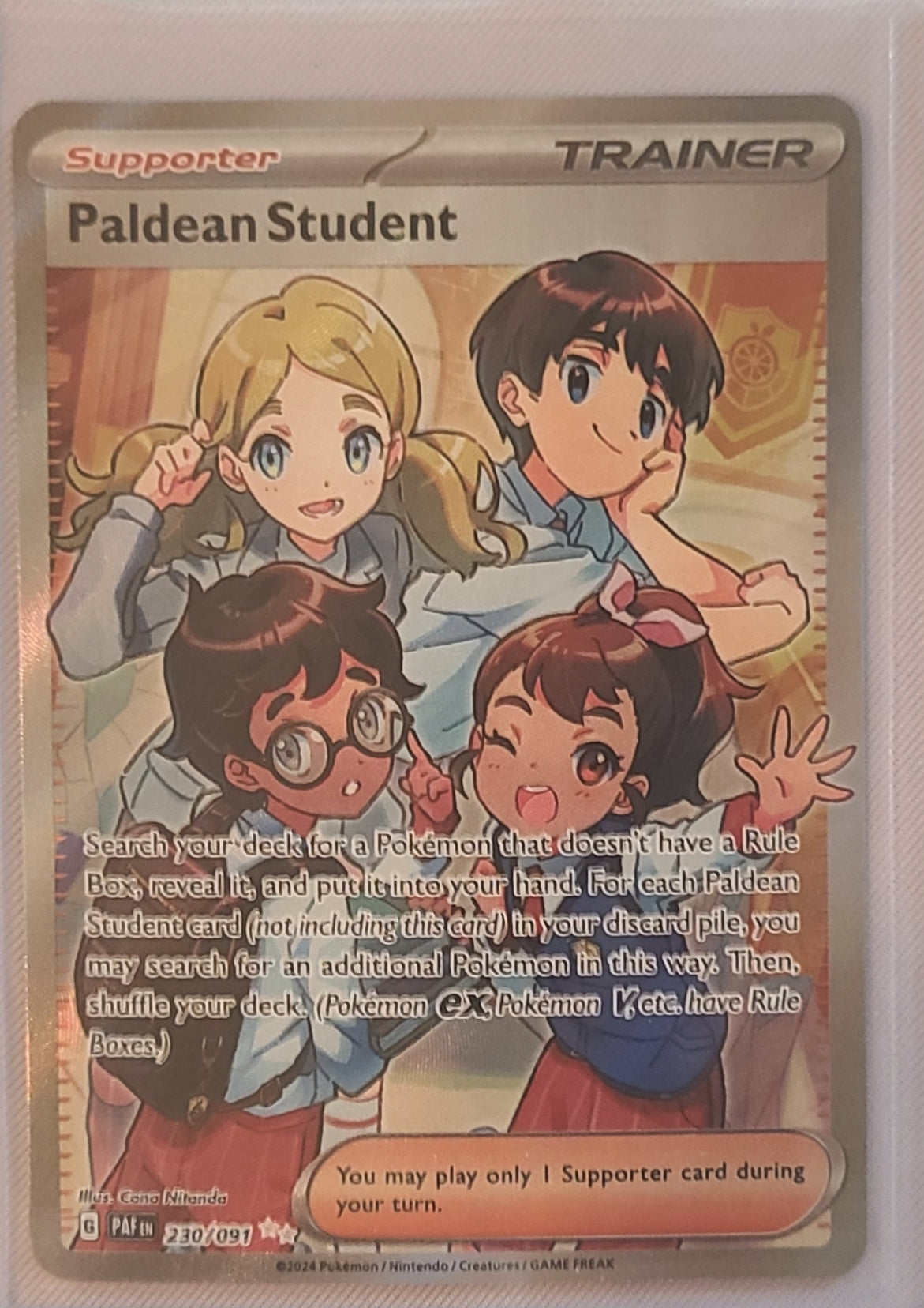 Paldean Student #230 - Rare Holo Trainer Card