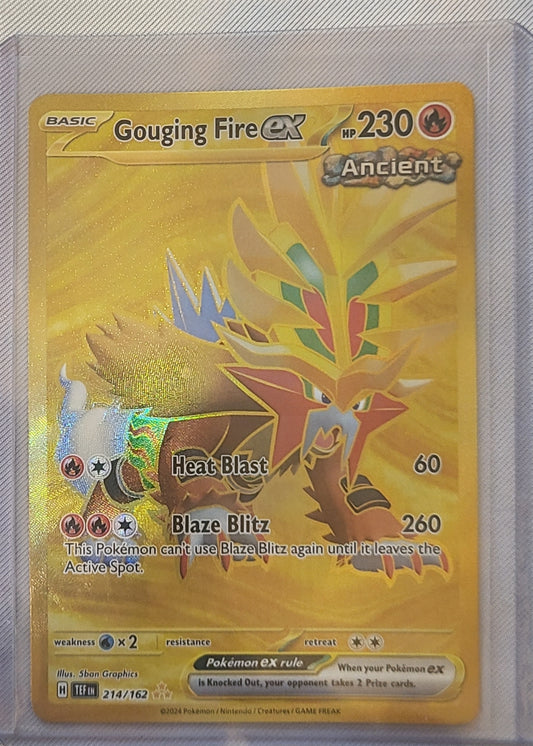 Gouging Fire EX #214 - Super Rare - Awesome Golden Holo!