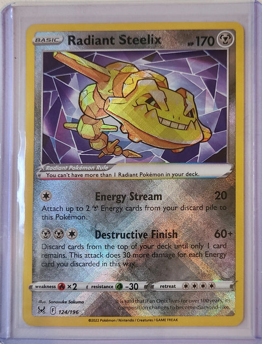 Radiant Steelix #124 - Rare and Super Shiny from Lost Origin!