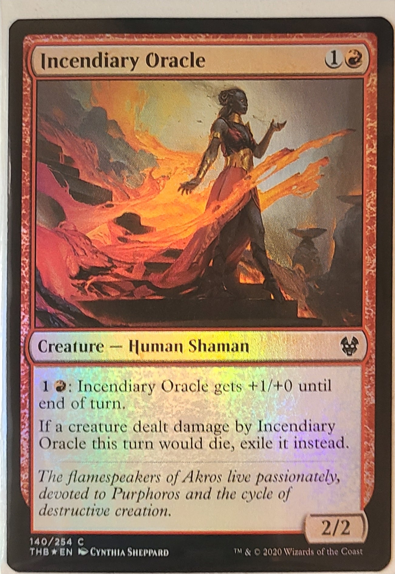 Incendiary Oracle #140 Foil- Magic Theros Beyond Death