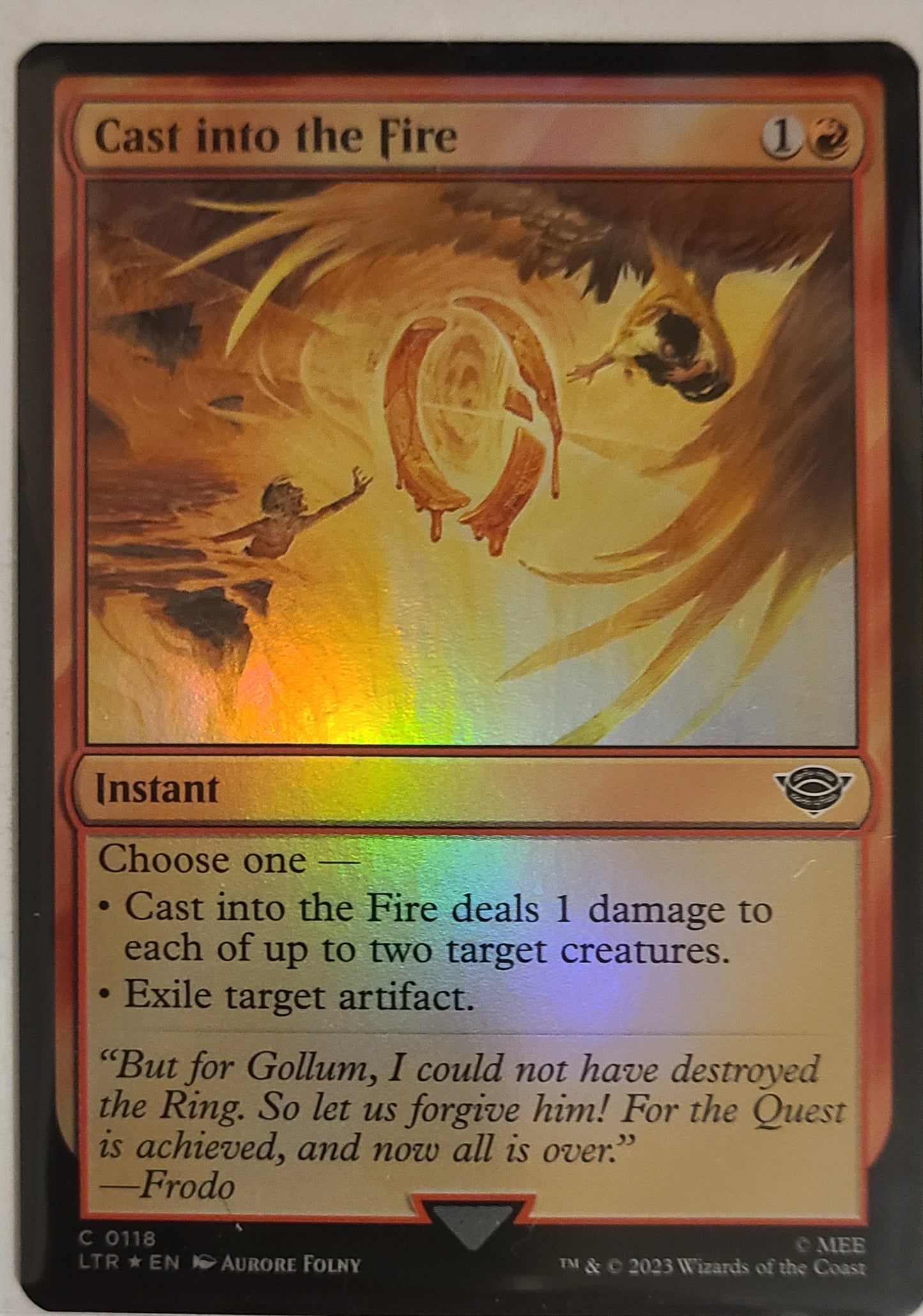 Cast into the Fire #118 Foil - Magic Lord of the Rings