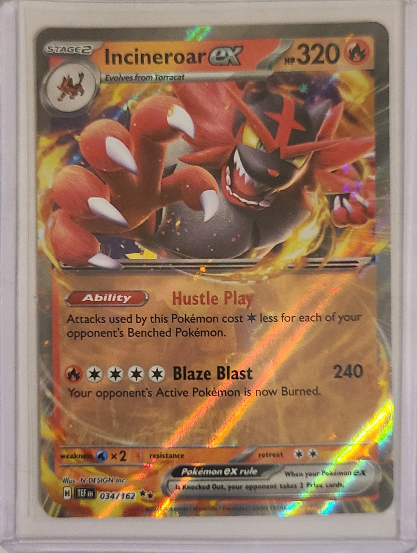 Incineroar EX #34 - Double Rare - Temporal Forces