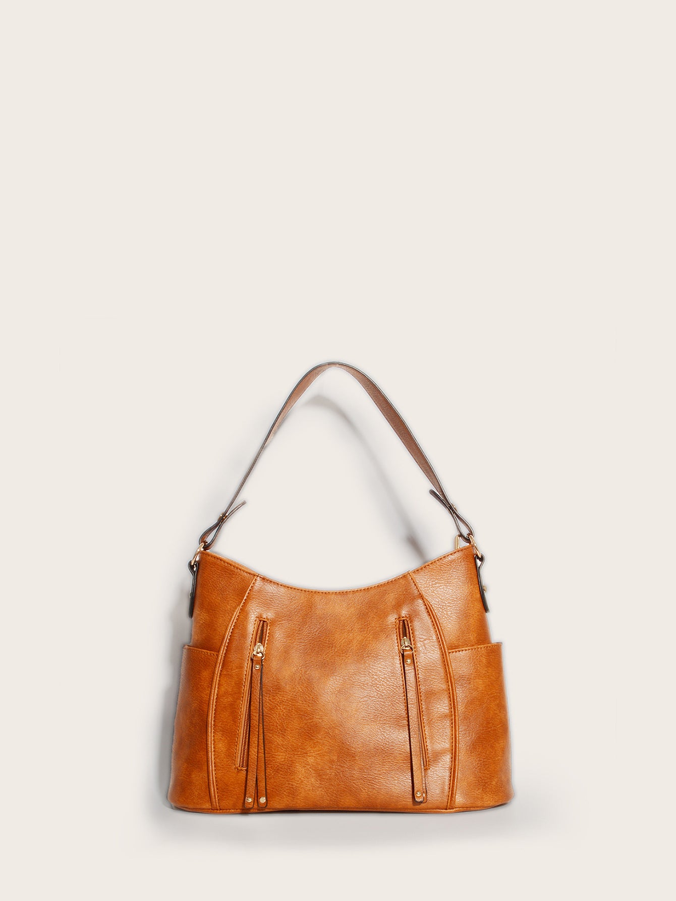 Double Zipper Tassle Shoulder Bag