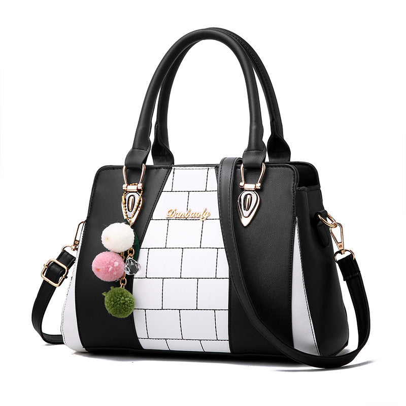 Trendy Subway Tile Shoulder Bag - Multiple Color Accents to Choose From!