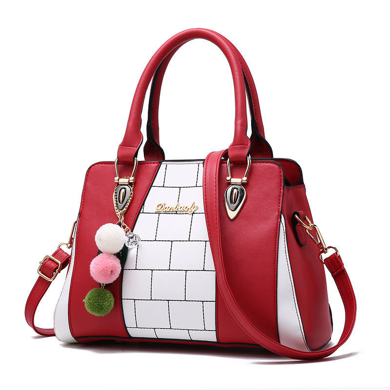 Trendy Subway Tile Shoulder Bag - Multiple Color Accents to Choose From!