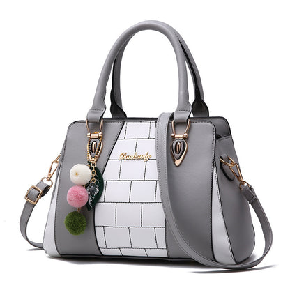 Trendy Subway Tile Shoulder Bag - Multiple Color Accents to Choose From!