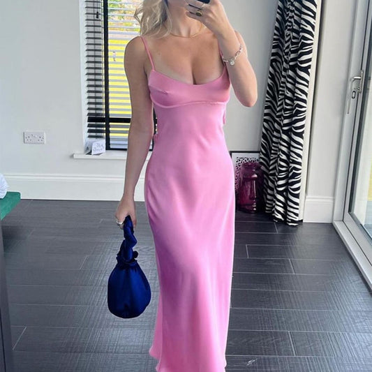 Sleveless Elegant Pink Dress