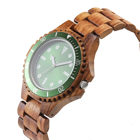 Ornate Solid Wood Watch