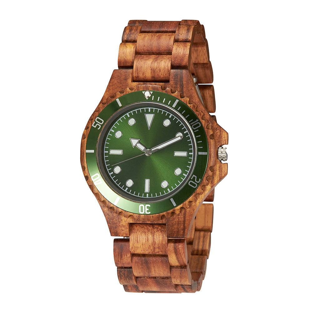 Ornate Solid Wood Watch