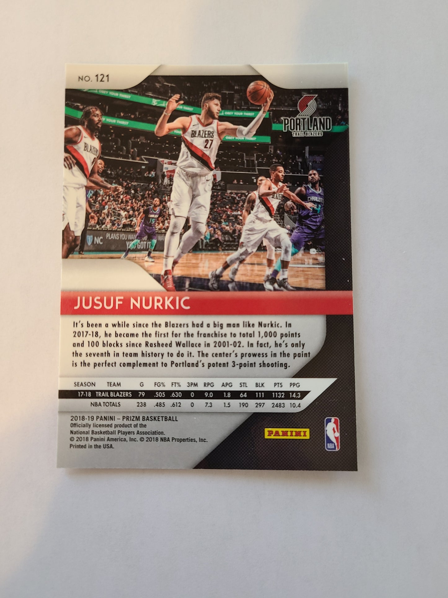 Jusuf Nurkic #121 Panini Prizm 2018