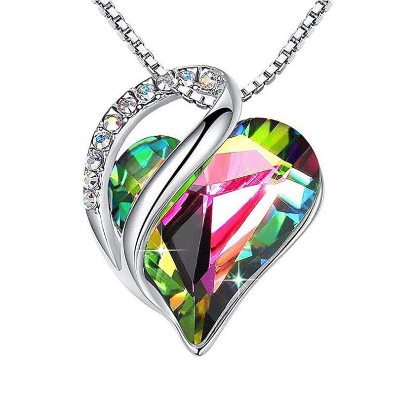 Dazzling Love: Sparkling Heart-Shaped Geometric Necklace for Radiant Elegance ✨💖